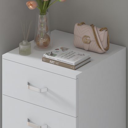 Tunis 5 Drawer Tall Slim Chest Of Drawers - Matt White - Image 3