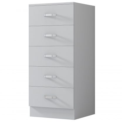 Tunis 5 Drawer Tall Slim Chest Of Drawers - Matt White - Image 7