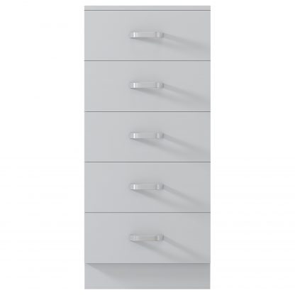 Tunis 5 Drawer Tall Slim Chest Of Drawers - Matt White - Image 8
