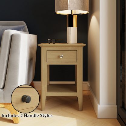 Arvid Oak Side table 2 handles