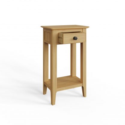 Arvid Oak Assembled Telephone Hall Table - Image 3