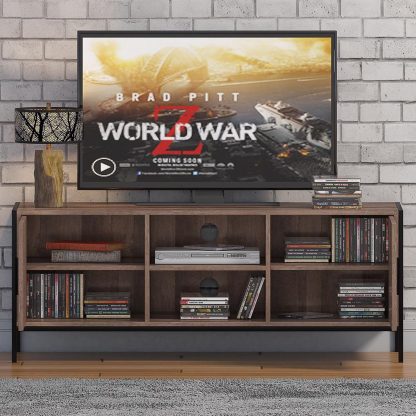 Industrial Inspired 2 Door Open Shelf TV Unit - Image 2