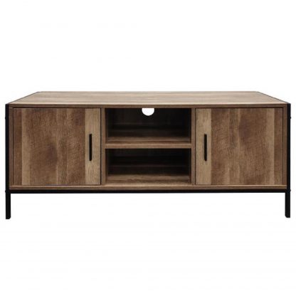 Industrial Inspired 2 Door Open Shelf TV Unit - Image 3