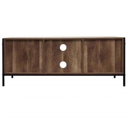 Industrial Inspired 2 Door Open Shelf TV Unit - Image 5