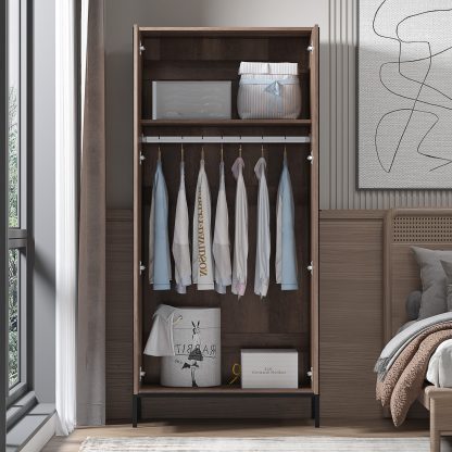 Industrial Inspired 2 Door Double Wardrobe - Image 4