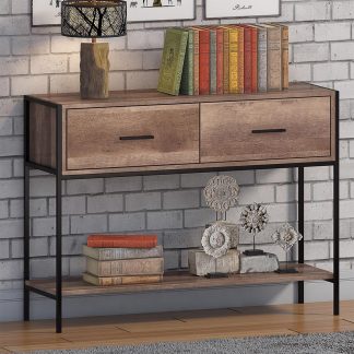 Industrial Inspired 2 Drawer Console Table