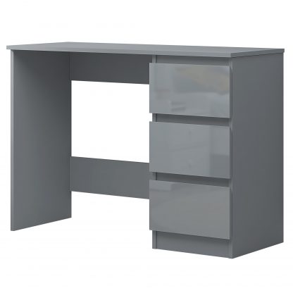 Stora 3 Drawer Dressing Table - Grey Gloss - Image 9