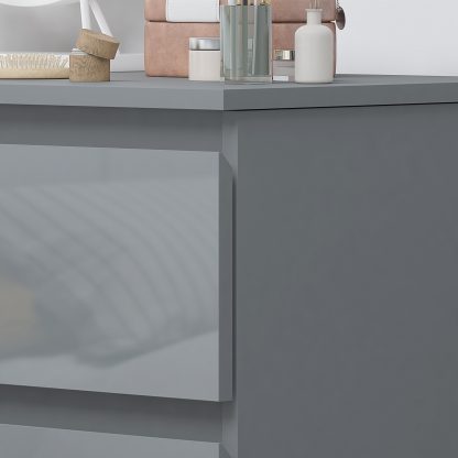 Stora 3 Drawer Dressing Table - Grey Gloss - Image 7