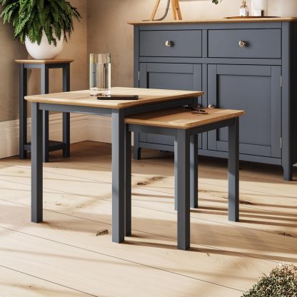 Taberno Nest Of 2 Tables - Graphite Blue