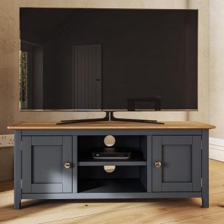 Taberno Large 2 Door TV Unit - Graphite Blue