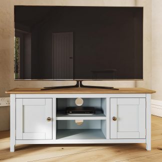 Taberno Large 2 Door TV Unit - Linen