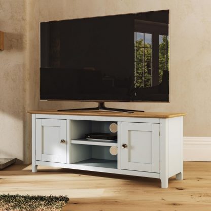 Taberno Large 2 Door TV Unit - Linen - Image 2