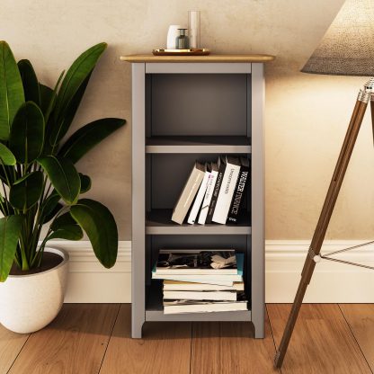 Taberno 3 Tier Bookcase - Dove Grey - Image 3