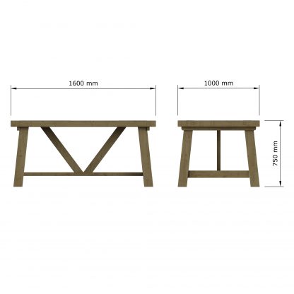 Saltash 1.6M Fixed Top Dining Table - Image 5