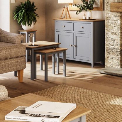 Taberno Nest Of 2 Tables - Dove Grey - Image 4