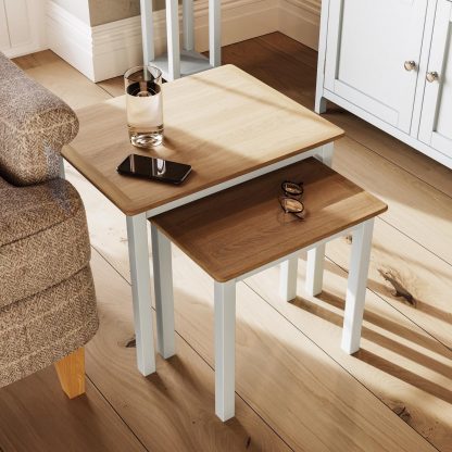 Taberno Nest Of 2 Tables - Linen - Image 5