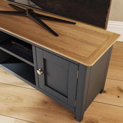 Taberno Large 2 Door TV Unit - Graphite Blue - Image 4