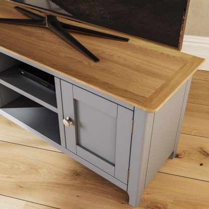 Taberno Large 2 Door TV Unit - Dove Grey - Image 4