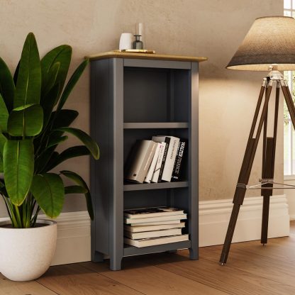 Taberno 3 Tier Bookcase - Graphite Blue - Image 4