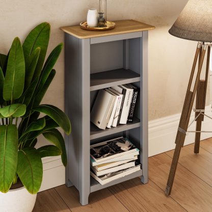 Taberno 3 Tier Bookcase - Dove Grey - Image 4