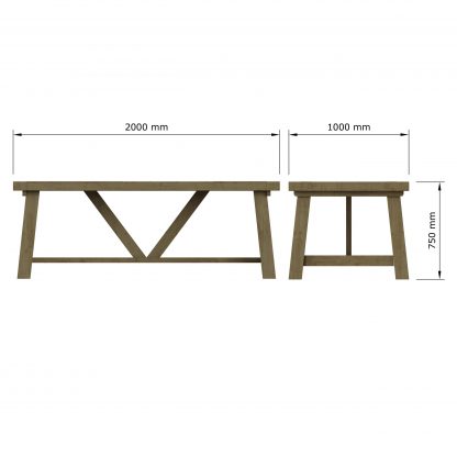 Saltash 2M Fixed Top Dining Table - Image 5