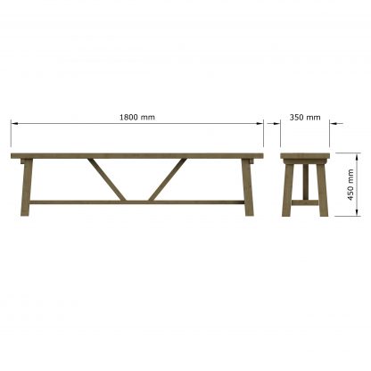 Saltash 1.8M Bench - Image 6