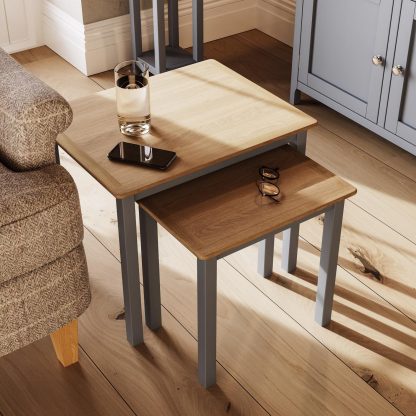 Taberno Nest Of 2 Tables - Dove Grey - Image 5