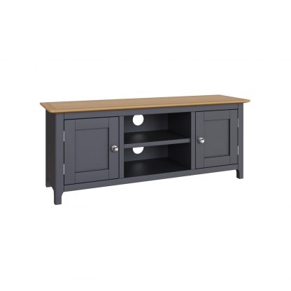 Taberno Large 2 Door TV Unit - Graphite Blue - Image 6