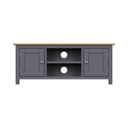 Taberno Large 2 Door TV Unit - Graphite Blue - Image 7