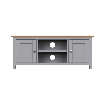 Taberno Large 2 Door TV Unit - Dove Grey - Image 7