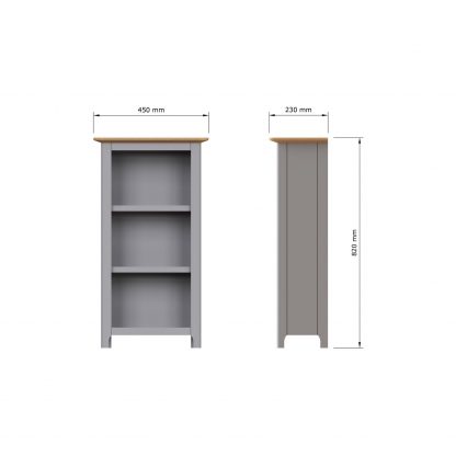 Taberno 3 Tier Bookcase - Dove Grey - Image 8
