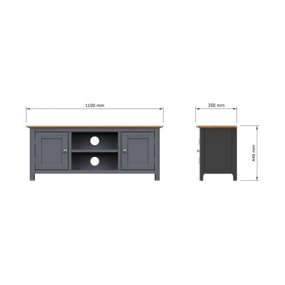 Taberno Large 2 Door TV Unit - Graphite Blue - Image 8