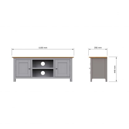 Taberno Large 2 Door TV Unit - Dove Grey - Image 8