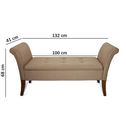 Athena Ottoman Storage Seat – Brown Linen - Image 8