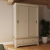 Faire 120cm Sliding Robe in Putty with Oak Top - Image 11
