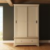 Faire 120cm Sliding Robe in Putty with Oak Top - Image 6