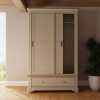 Faire 120cm Sliding Robe in Putty with Oak Top - Image 4