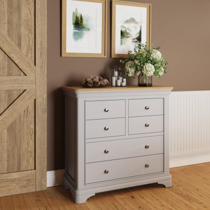 Faire 4+2 Chest in Dove Grey with Oak Top - Image 11