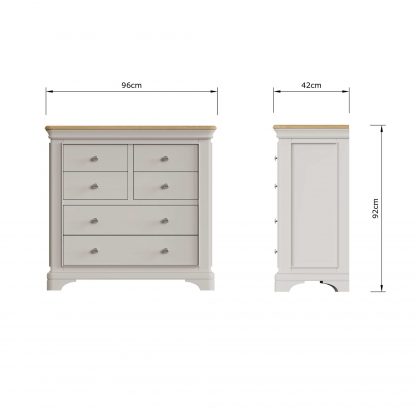 Faire 4+2 Chest in Dove Grey with Oak Top - Image 7