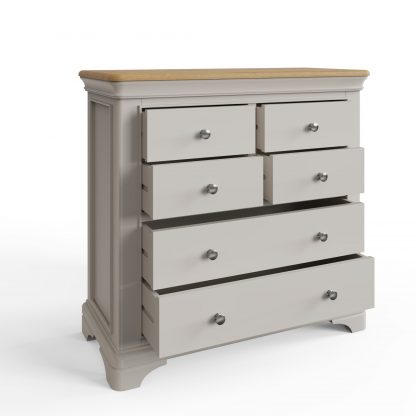 Faire 4+2 Chest in Dove Grey with Oak Top - Image 4
