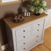 Faire 4+2 Chest in Dove Grey with Oak Top - Image 2