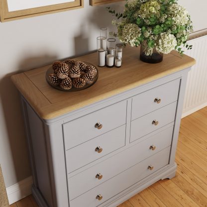 Faire 4+2 Chest in Dove Grey with Oak Top - Image 13