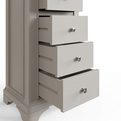 Faire 5 Drawer Chest in Dove Grey with Oak Top - Image 3