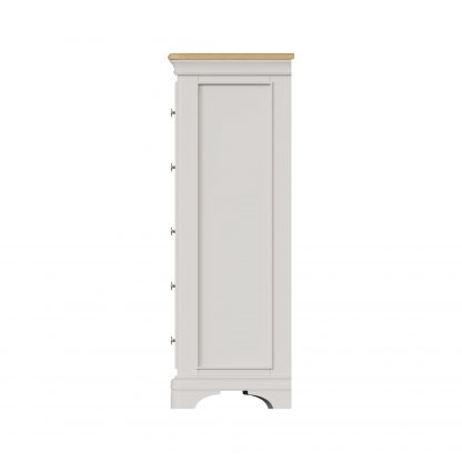 Faire 5 Drawer Chest in Dove Grey with Oak Top - Image 2