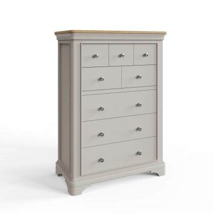 Faire 8 Drawer Chest in Dove Grey with Oak Top - Image 12