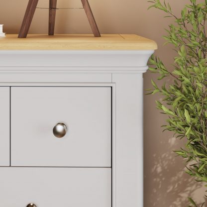Faire 8 Drawer Chest in Dove Grey with Oak Top - Image 8