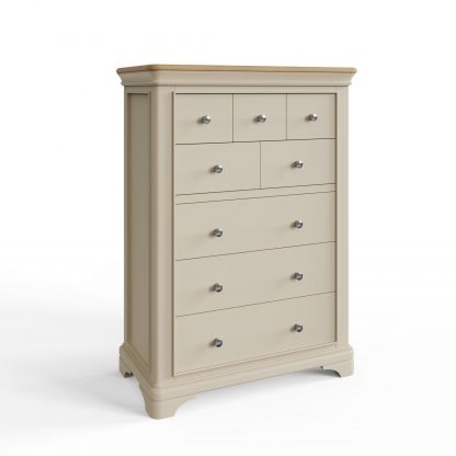 Faire 8 Drawer Chest in Putty with Oak Top - Image 8