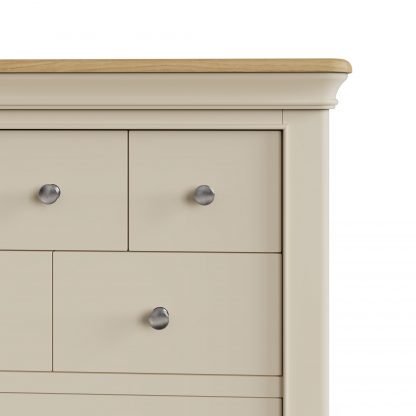 Faire 8 Drawer Chest in Putty with Oak Top - Image 7