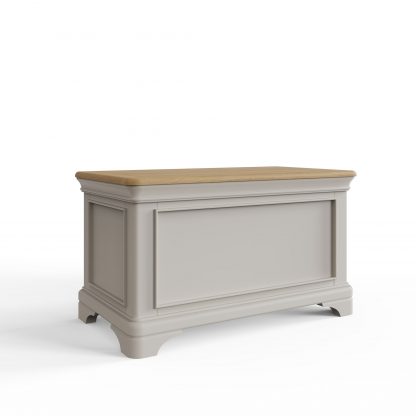 Faire Blanket Box in Dove Grey with Oak Top - Image 10