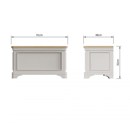 Faire Blanket Box in Dove Grey with Oak Top - Image 7
